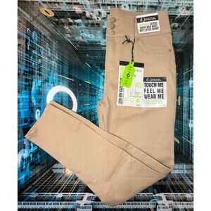 Butt Lift d.jeans Recycled Sateen Super High Waist Skinny Pants Khaki Size 8 NWT